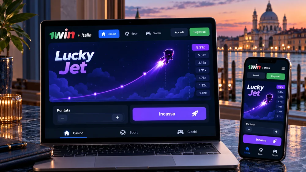 Lucky Jet su 1win con il volo e il comando di incasso